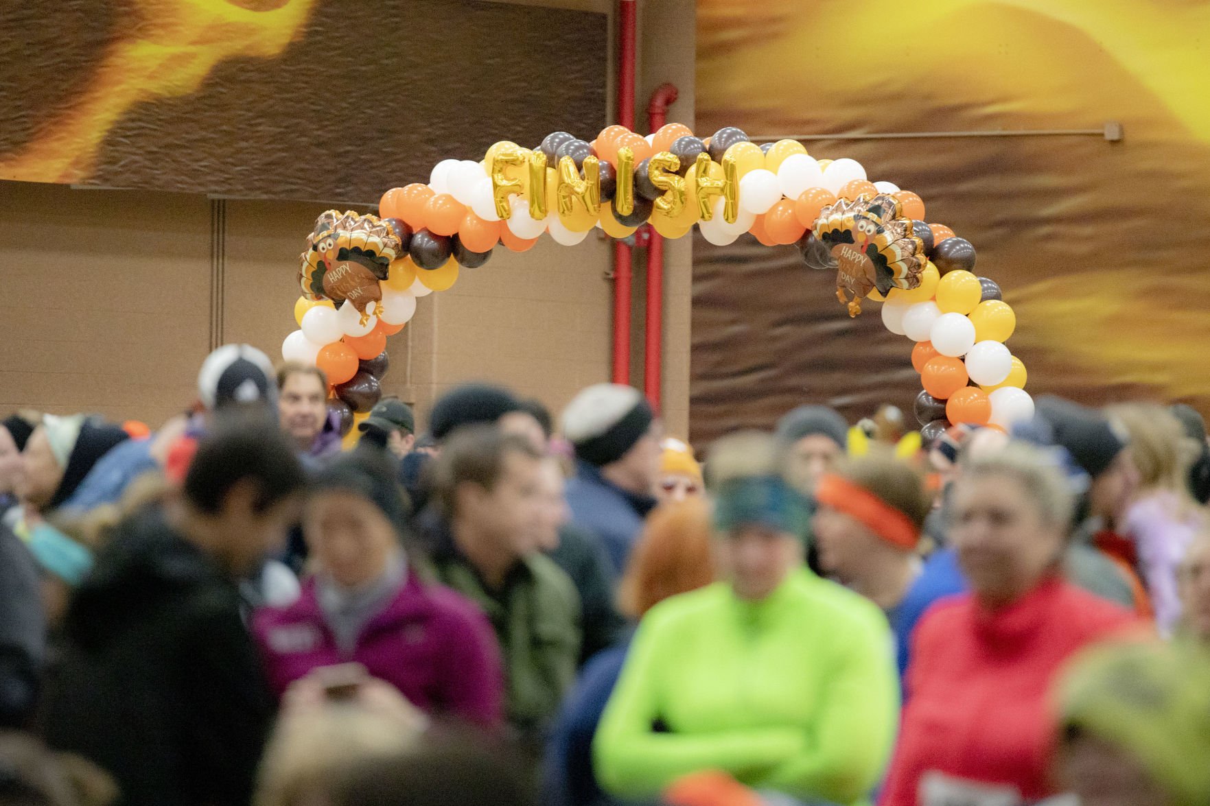 The turkey trot finish line